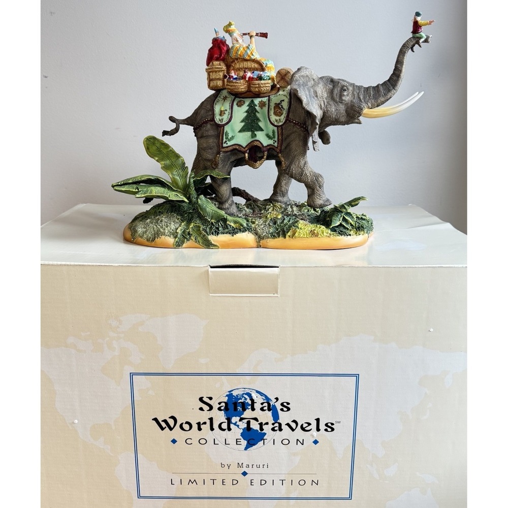 Maruri‎ Santa's Safari Figurine Elephant 1996 Limited Ed 3727/5000 with Box RARE